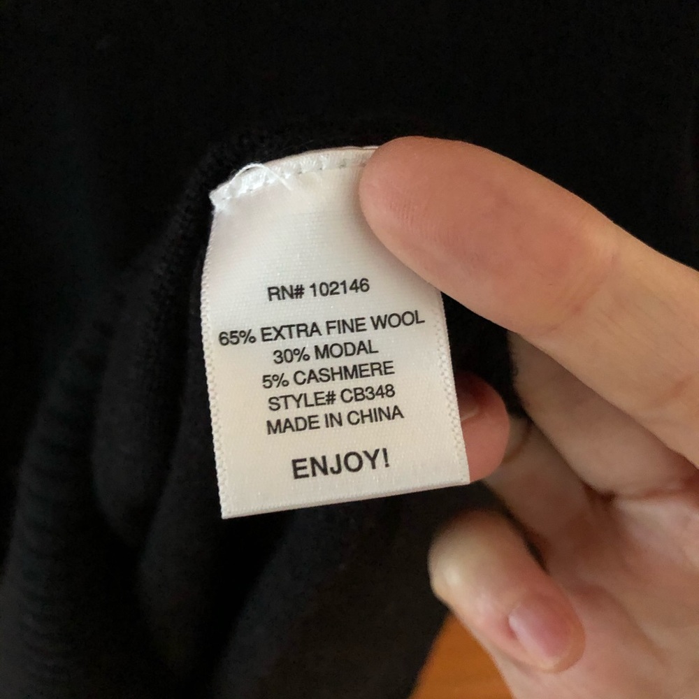 Michael ⭐️ Wool/Cashmere Black Vneck Tunic Sweater - Picture 4 of 4